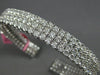 EXTRA LARGE 14.15CT DIAMOND 18KT WHITE GOLD 3 ROW FLEXIBLE CUFF BANGLE BRACELET