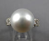 EXTRA LARGE .34CT DIAMOND & AAA SOUTH SEA PEARL 18KT WHITE GOLD ENGAGEMENT RING