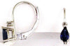 ESTATE .62CT DIAMOND & AAA SAPPHIRE 14KT WHITE GOLD PEAR SHAPE & ROUND EARRINGS
