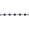 LARGE 25.17CT DIAMOND & AAA SAPPHIRE 18KT WHITE GOLD OVAL & ROUND HALO BRACELET