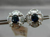 ESTATE 3.03CT DIAMOND & SAPPHIRE 18KT WHITE GOLD 3D HALO BALLERINA POST EARRINGS