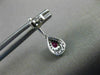 ESTATE .73CT DIAMOND & RUBY 14K WHITE GOLD 3D CLASSIC TEAR DROP HANGING EARRINGS