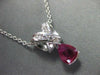 ANTIQUE 1.11CT DIAMOND & RUBY 14K WHITE GOLD PEAR SHAPE PENDANT STUNNING! #18421