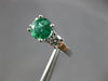 ESTATE 1.70CT DIAMOND & EMERALD 14K WHITE GOLD 3D 3 STONE ENGAGEMENT RING #27134