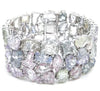 EXTRA LARGE 113.56CT DIAMOND & AAA MULTI COLOR SAPPHIRE 18KT WHITE GOLD BRACELET