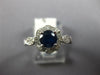 ESTATE 1.07CT DIAMOND & AAA SAPPHIRE 14KT WHITE GOLD FLOWER HALO ENGAGEMENT RING