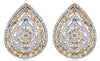 LARGE 1.85CT DIAMOND 18KT WHITE & ROSE GOLD DOUBLE PEAR SHAPE HANGING EARRINGS