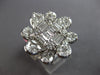 ESTATE EXTRA LARGE 3.12CT DIAMOND 18KT WHITE GOLD MULTI SHAPE SQUARE FLOWER RING