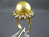 EXTRA LARGE .98CT DIAMOND & AAA GOLDEN SOUTH SEA PEARL 18KT YELLOW GOLD 3D RING