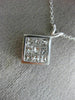 ESTATE WIDE 1.0CT PRINCESS DIAMOND 14KT WHITE GOLD INVISIBLE SQUARE PENDANT 5306