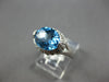 LARGE 3.21CT DIAMOND & AAA BLUE TOPAZ 14KT WHITE GOLD OVAL & ROUND FILIGREE RING