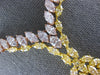 LARGE 27.42CT MULTI COLOR DIAMOND 18KT TRI COLOR GOLD MULTI LEAF TENNIS NECKLACE