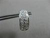 ESTATE 1.37CT ROUND DIAMOND 18K WHITE GOLD 3D PAVE 3 ROW CLASSIC HUGGIE EARRINGS