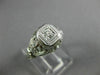ANTIQUE .14CT DIAMOND 14KT WHITE GOLD SQUARE OPEN FILIGREE ENGAGEMENT RING 26658