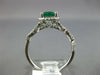 ESTATE 1.16CT DIAMOND & AAA EMERALD 14KT WHITE GOLD CUSHION HALO ENGAGEMENT RING