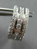 1.61CT DIAMOND 18KT WHITE GOLD 3D 3 ROW MULTI HEART HUGGIE HOOP HANGING EARRINGS
