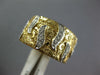 LARGE .31CT DIAMOND 14KT YELLOW GOLD MULTI LEAF HAMMERED LOOK ANNIVERSARY RING