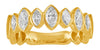.80CT DIAMOND 14KT YELLOW GOLD 3D MARQUISE BEZEL SEMI ETERNITY ANNIVERSARY RING