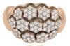 ESTATE LARGE 1.15CT DIAMOND 18KT ROSE GOLD 3D MULTI FLOWER BEZEL FUN RING