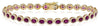 7.60CT DIAMOND & AAA RUBY 14KT YELLOW GOLD 3D OVAL & ROUND MULTI FLOWER BRACELET