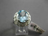 ANTIQUE LARGE 3.77CTW DIAMOND & AAA AQUAMARINE 14KT WHITE GOLD COCKTAIL RING