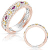 WIDE .58CT DIAMOND & AAA RUBY 14KT TRI COLOR GOLD FILIGREE ANNIVERSARY LOVE RING