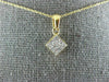 ESTATE .25CT DIAMOND 14KT YELLOW GOLD 3D PRINCESS INVISIBLE SQUARE PENDANT #1758