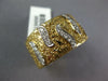 LARGE .31CT DIAMOND 14KT YELLOW GOLD MULTI LEAF HAMMERED LOOK ANNIVERSARY RING