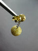 LARGE 7.28CT WHITE & FANCY YELLOW DIAMOND 18KT 2 TONE GOLD BALL HANGING EARRINGS
