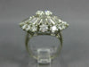 ESTATE EXTRA LARGE 2.46CT DIAMOND PLATINUM 3D MULTI SHAPE FLOWER ENGAGEMENT RING