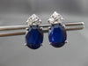 ESTATE 4.23CT DIAMOND & AAA OVAL SAPPHIRE 14KT WHITE GOLD STUD EARRINGS #24449