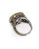 LARGE .66CT BLACK DIAMOND 18KT YELLOW GOLD & 925 SILVER PAVE OVAL FILIGREE RING