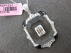 LARGE 1.58CT DIAMOND & AAA ONYX & CRYSTAL 18K WHITE GOLD SQUARE FLOATING PENDANT