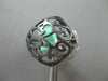 ESTATE LARGE .29CT DIAMOND 18KT WHITE & BLACK GOLD OPEN FILIGREE MATTE FUN RING