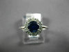 ESTATE 1.10CT DIAMOND & AAA SAPPHIRE 14KT WHITE GOLD 3D FLOWER ENGAGEMENT RING