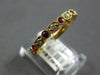 .40CT DIAMOND & AAA RUBY 18KT YELLOW GOLD FILIGREE MILGRAIN SEMI ETERNITY RING