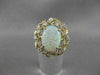 ANTIQUE 3.40CTW DIAMOND FIERY OPAL 14K YELLOW GOLD FILIGREE COCKTAIL RING #2301