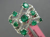 ESTATE 1.66CT DIAMOND & AAA EMERALD 18KT WHITE GOLD MULTI ROW CRISS CROSS RING