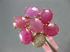 EXTRA LARGE 16.25CT DIAMOND & AAA RUBY 14KT WHITE & ROSE GOLD OVAL FLOWER RING