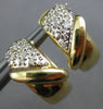 ESTATE .30CT DIAMOND 14KT TWO TONE GOLD 3D CLASSIC PAVE CLUSTER EARRINGS #21221