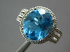 LARGE 6.35CT DIAMOND & AAA BLUE TOPAZ 14K WHITE GOLD OVAL & ROUND FUN RING 27023