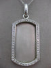 ESTATE EXTRA LARGE 1.22CT DIAMOND 14KT WHITE GOLD ENGRAVABLE TAG PENDANT #17496