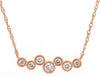.20CT DIAMOND 14KT ROSE GOLD 3D ROUND SEVEN STONE BEZEL ETOILE FUN LOVE NECKLACE