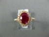 WIDE 1.70CT DIAMOND & AAA RUBY 14KT ROSE GOLD OVAL HALO CLASSIC ENGAGEMENT RING