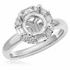 .41CT DIAMOND 14KT WHITE GOLD ROUND & BAGUETTE HALO SEMI MOUNT ENGAGEMENT RING