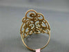 ESTATE LARGE .18CT DIAMOND 14KT ROSE GOLD 3D OPEN FILIGREE ETOILE FLOWER RING