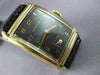 ANTIQUE WITTNAUER 14K YELLOW GOLD 3D BLACK RECTANGLE MECHANICAL MENS WATCH #815