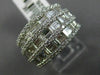ESTATE LARGE 2.67CT DIAMOND 18K WHITE GOLD 3D MULTI ROW WEDDING ANNIVERSARY RING
