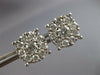 EXTRA LARGE 2.22CT DIAMOND 14KT WHITE GOLD 3D ROUND CLUSTER FLOWER STUD EARRINGS