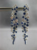 EXTRA LARGE 3.54CT DIAMOND & AAA SAPPHIRE 18KT WHITE GOLD 3D CHANDELIER EARRINGS